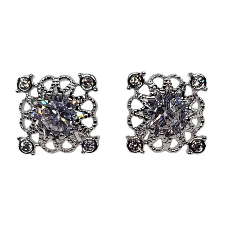 Kristall Cubic Zirconia Braut Ohrringe Rhodium Silber Schmuck von GoldSwan