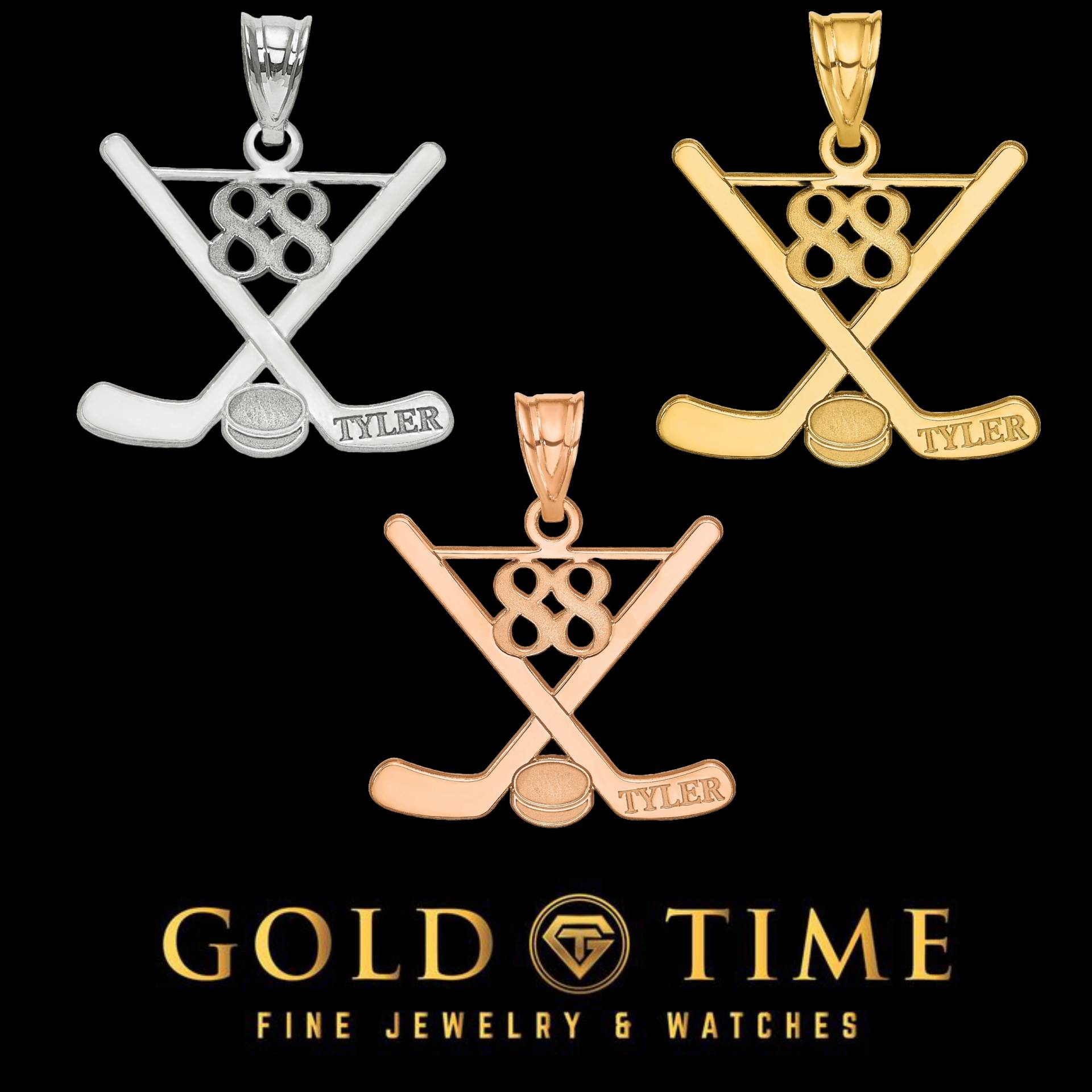 Hockey Anhänger Mit Name & Trikotnummer - Sterling Silber Oder Gold Personalisiertes Geschenk Für Spieler, Trainer, Fans Hockey Anhänger Mit Name & Trikotnummer - Sterling Silber Oder Gold Personalisiertes Geschenk Für Spieler, Trainer, Fans von GoldTimeKilleen
