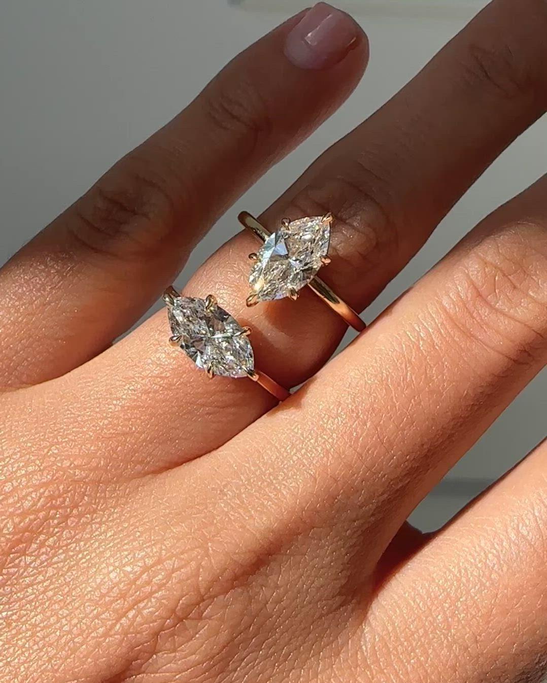 0.82 Karat Marquise Diamant Verlobungsring, Goldring Mit Labor Gewachsenem Diamant, Solitär Diamantring, Vintage Ehering Für Sie 0.82 Karat Marquise Diamant Verlobungsring, Goldring Mit Labor Gewachsenem Diamant, Solitär Diamantring, Vintage Ehering Für Sie von GoldTroveJewellery