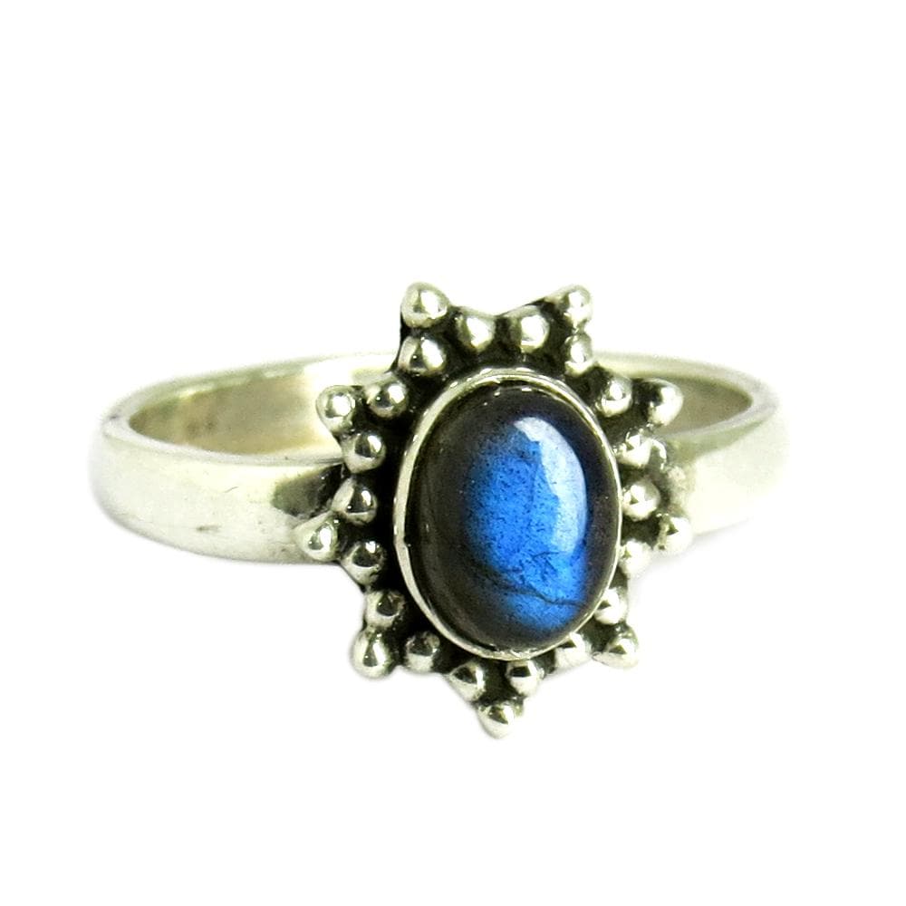 Blue Fire Labradorit Ring 925 Sterling Silber Edelstein Schmuck von GoldTroveJewellery