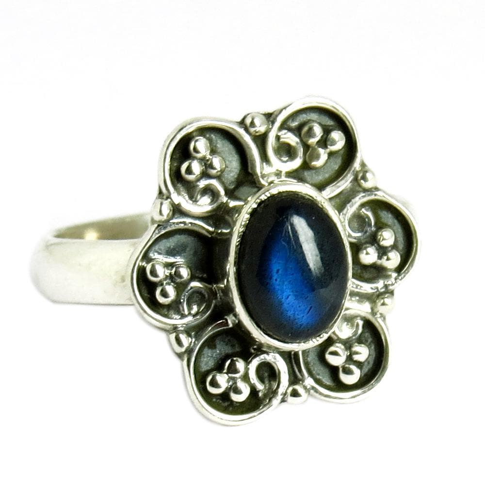 Blumenform Labradorit Ring, 925 Sterling Silber Schmuck, Handgemachter Schmuck von GoldTroveJewellery
