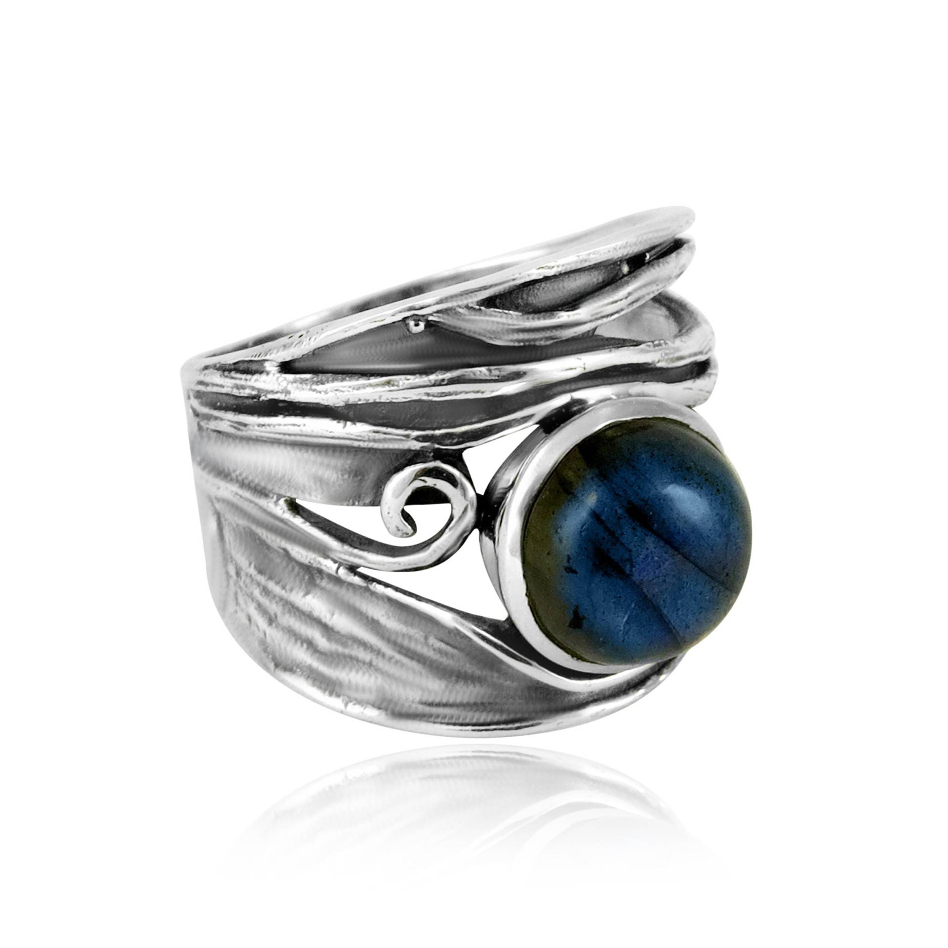 Handgefertigter Labradorit Sterling Silber Ring Boho Edelstein Schmuck von GoldTroveJewellery
