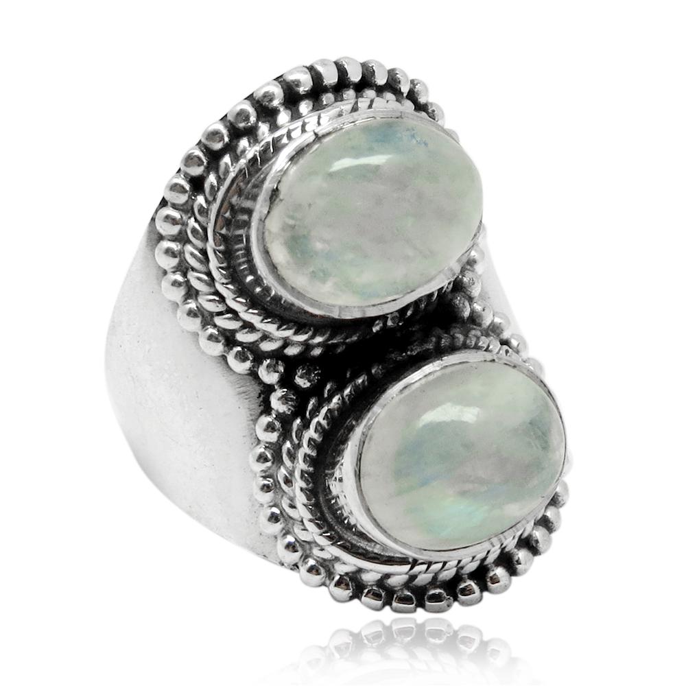 Handgemachte Mondstein Ring 925 Sterling Silber | Boho Chic Schmuck Einzigartiger Edelstein Spiritueller Heilstein Geschenk Für Sie von GoldTroveJewellery