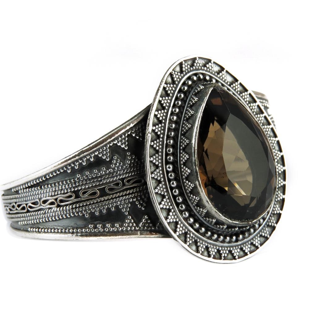 Manschetten Armband Rauchquarz 925 Silber Handmade | Designer Armreif Für Damen Schönes Single Passendes Armband Geschenk Freie Größe Manschetten Armband Rauchquarz 925 Silber Handmade | Designer Armreif Für Damen Schönes Single Passendes Armband Geschenk Freie Größe von GoldTroveJewellery