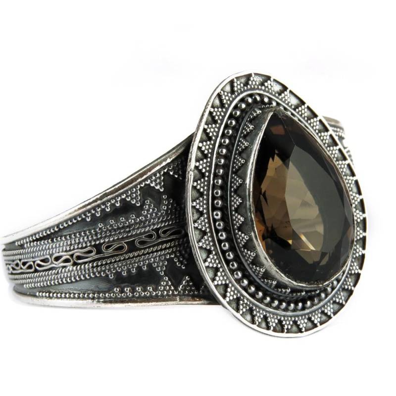 Manschetten Armband Rauchquarz 925 Silber Handmade | Designer Armreif Für Damen Schönes Single Passendes Armband Geschenk Freie Größe Manschetten Armband Rauchquarz 925 Silber Handmade | Designer Armreif Für Damen Schönes Single Passendes Armband Geschenk Freie Größe von GoldTroveJewellery