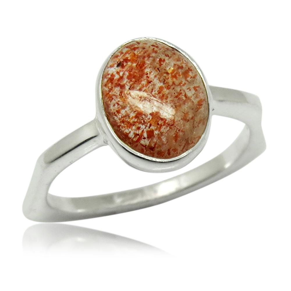 Natürlicher Roter Sonnenstein Ring, Sterling Silber Handgemachter Goldstone Unisex Geschenk Für Sie, Sonnenstein Schmuck von GoldTroveJewellery