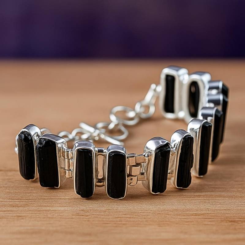 Natürliches Rohes Turmalin Armband | Handmade 925 Silber Edelstein Schmuck Handgefertigte Armbänder Für Sie Frauen Geschenk von GoldTroveJewellery