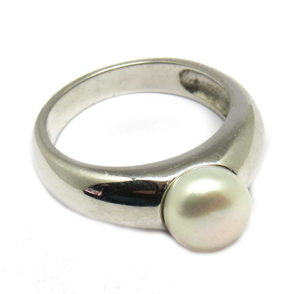 Perle 925 Sterlingsilber Handgefertigter Hoch Fertiger Frauenring - Mitarbeiter Wertschätzung Geschenk Für Lehrer, Verlobungsringgt von GoldTroveJewellery