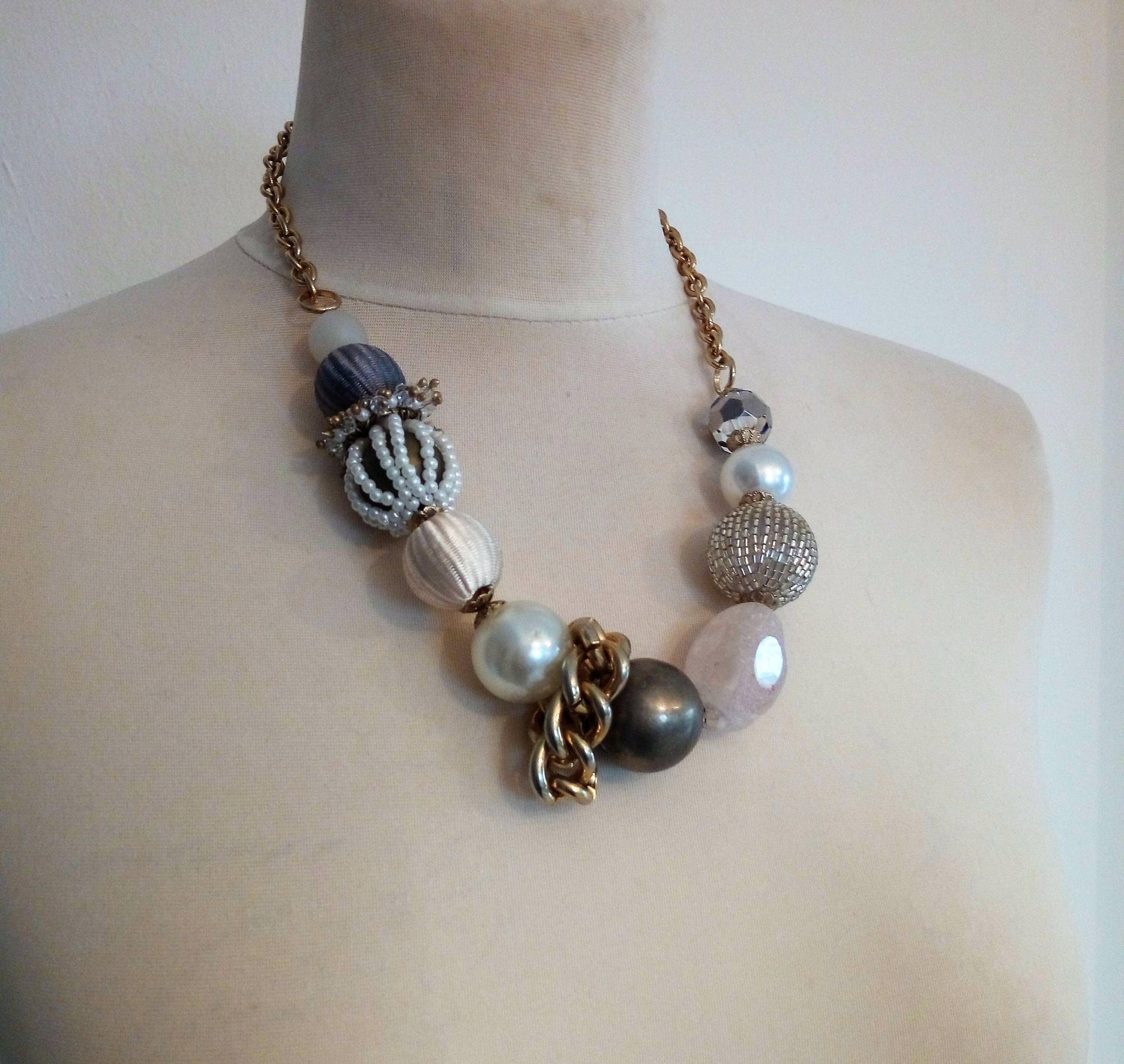 Perlen Und Edelsteine Halskette, Schmuck, Vintage 90Er Halskette Perlen Und Edelsteine Halskette, Schmuck, Vintage 90Er Halskette von Golda2Hand