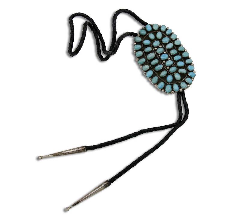 Zuni Handgemachte Hand Cut Natürliche Türkis .925 Solid Silber Bolo Tie Zuni Handgemachte Hand Cut Natürliche Türkis .925 Solid Silber Bolo Tie von GoldandDiamondExchge