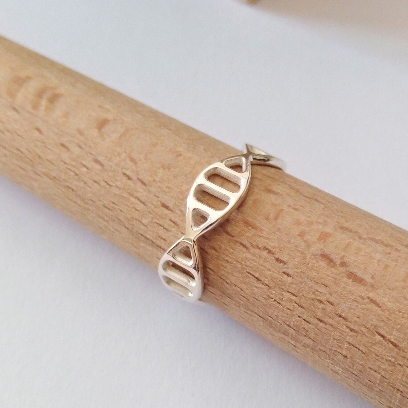 Gold-Dna Ring | Silber 925 Handgefertigte Dna Vergoldete Schmuck Frauen Gold Wissenschaft Spirale von GoldandSilverDesign