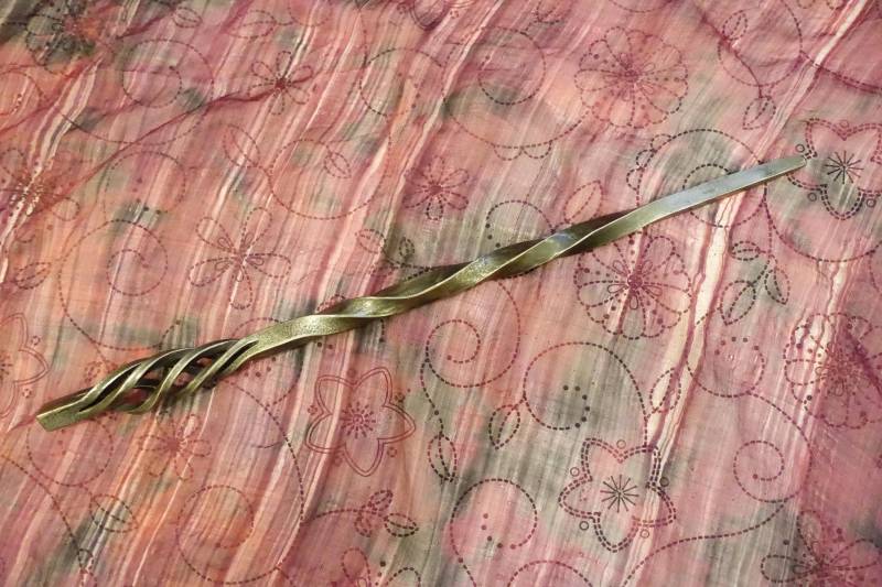 Larp Kostümzubehör Hexe Magier Zauberer Zauberstab Metall von GoldbergForge