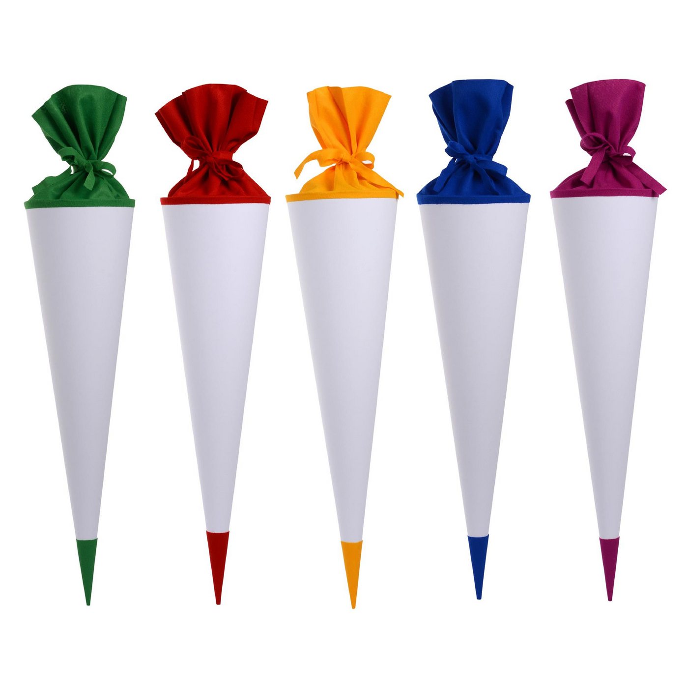 Goldbuch Schultüte Goldbuch Bastelschultüten Sortiment weiß mit farbigem Filzverschluss & von Goldbuch