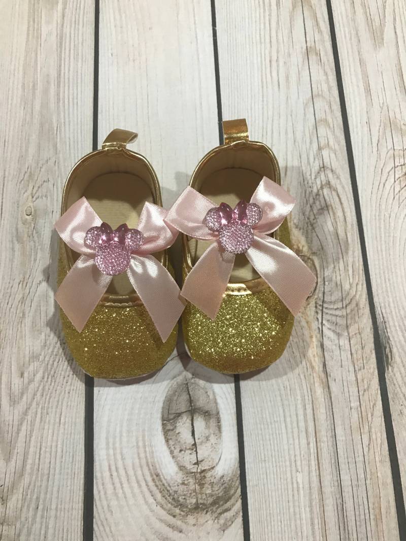 Gold Glitzer Babyschuhe Minnie Maus Erster Geburtstag Gold Glitzer Babyschuhe Minnie Maus Erster Geburtstag von Goldclouds