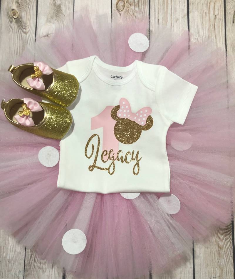 Minnie Maus 1.geburtstag Outfit Goldene Schuhe & Tutu Minnie Maus 1.geburtstag Outfit Goldene Schuhe & Tutu von Goldclouds