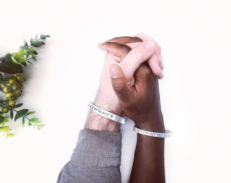 Handgestempeltes Paar Armbänder // Koordinaten Armband Längen-Breite Für Ihn Und Handgestempeltes Paar Armbänder // Koordinaten Armband Längen-Breite Für Ihn Und von GoldcrestDesignsUK