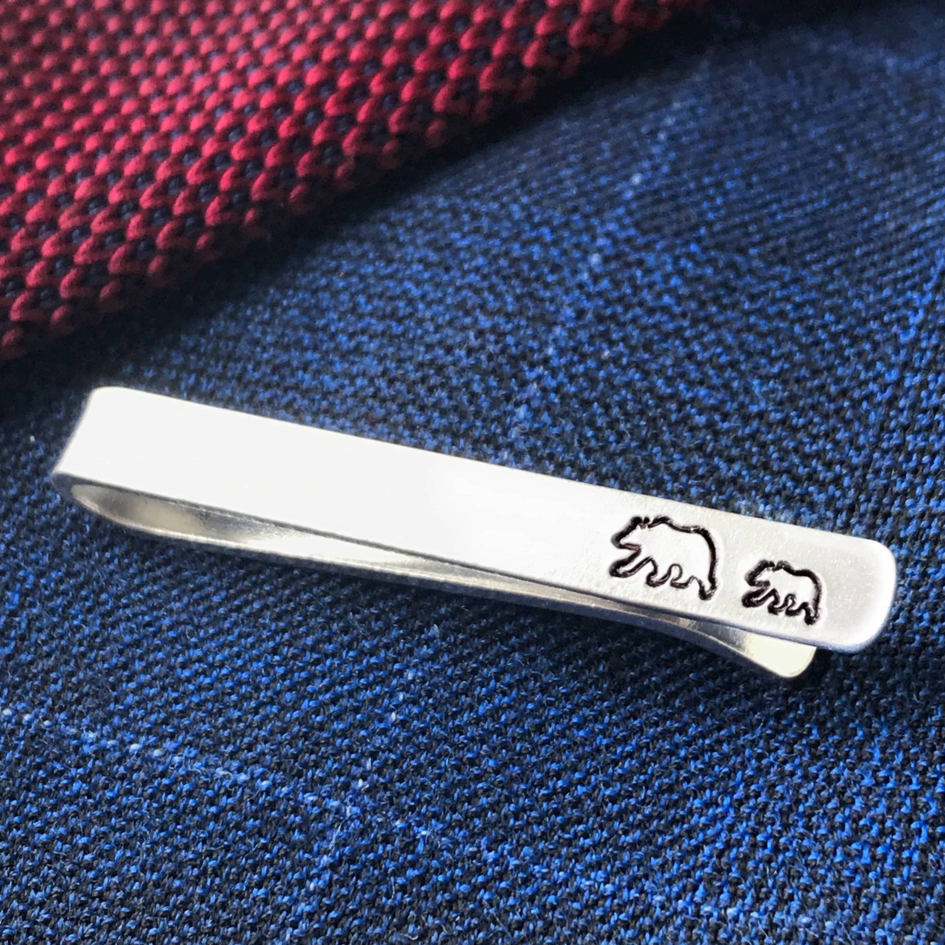 Papa Bär Krawattenklammer Leiste // Personalisierbar Geschenk Für Ihn von GoldcrestDesignsUK