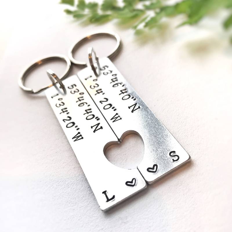 Personalisierter Längen-Breite-Schlüsselanhänger // Schlüsselanhänger Für Paare Koordinaten Geschenk Neues Haus Hochzeitstag Personalisierter Längen-Breite-Schlüsselanhänger // Schlüsselanhänger Für Paare Koordinaten Geschenk Neues Haus Hochzeitstag von GoldcrestDesignsUK