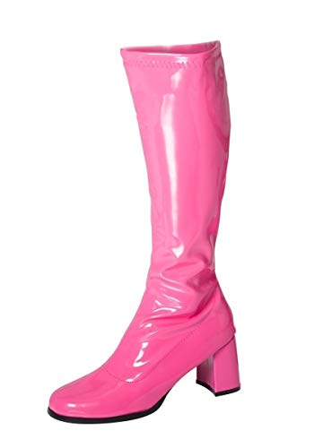 Damen-GoGo-Stiefel, 1960er/70er-Retro-Look, Größe EU 36-47,5, Pink - fuchsia - Größe: 40 EU von Golden Beads