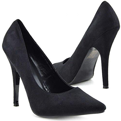 Golden Beads Damen Bs-924-bs-11 Spitze Zehenpartie, Schwarze Velourslederoptik, 45.5 EU von Golden Beads