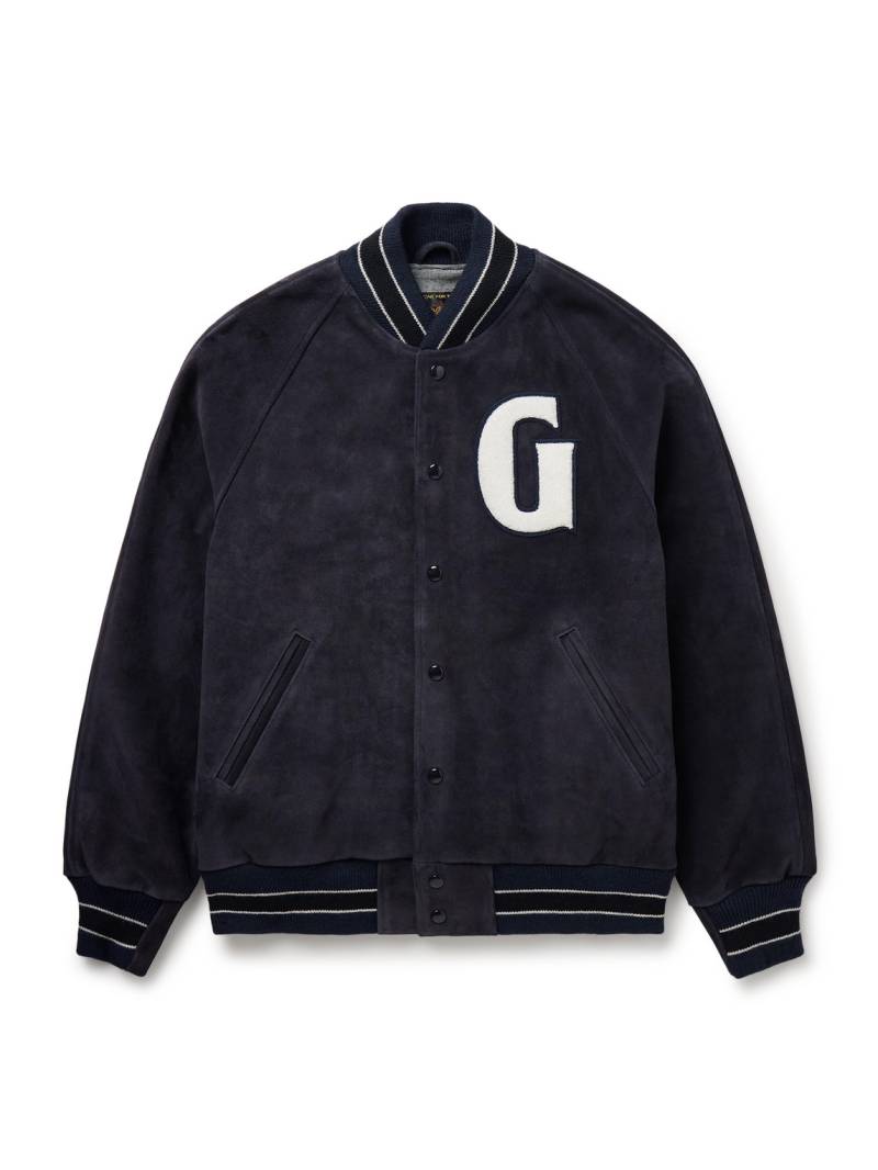 Golden Bear - Logo-Appliquéd Suede Varsity Jacket - Men - Blue - M von Golden Bear