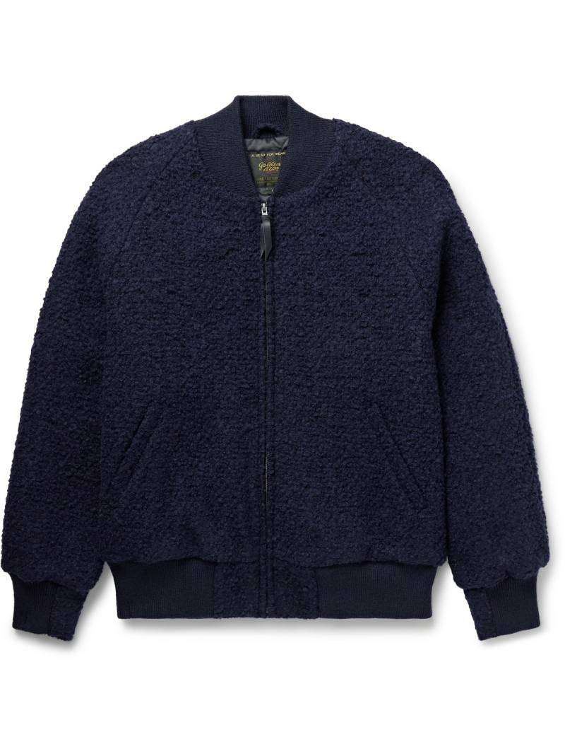 Golden Bear - The Jenner Padded Wool-Blend Bouclé Bomber Jacket - Men - Blue - S von Golden Bear