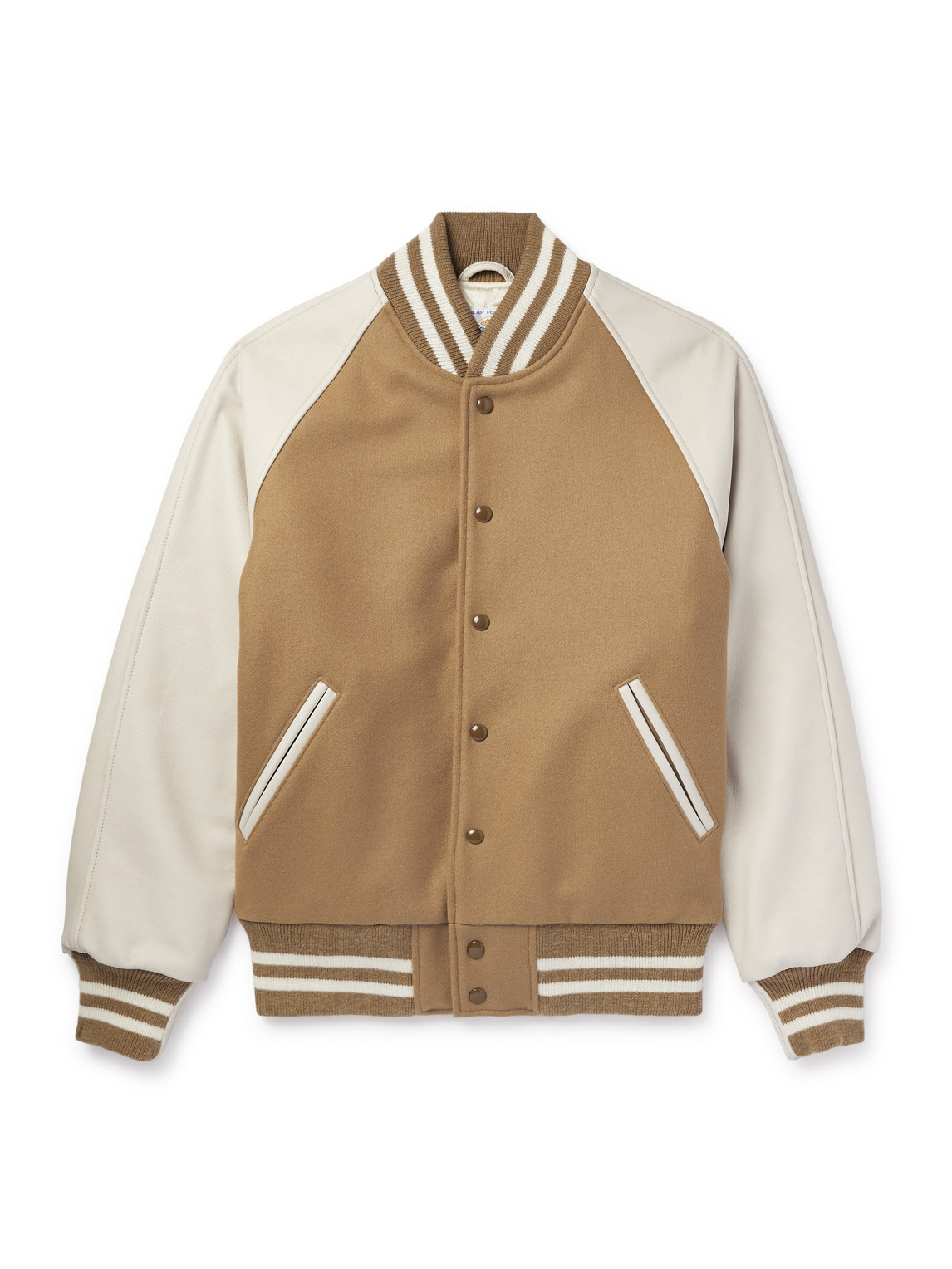 Golden Bear - The Ralston Wool-Blend and Leather Bomber Jacket - Men - Neutrals - XXL Golden Bear - The Ralston Wool-Blend and Leather Bomber Jacket - Men - Neutrals - XXL von Golden Bear