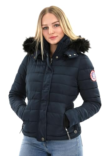 Golden Brands Selection Navahoo warme Damen Winter Jacke Parka Mantel Stepp Kurzjacke gefüttert B301, Blau, L von Navahoo