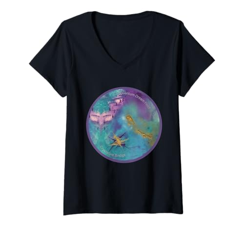 Damen Quantum Dream Field - Kristalline Bridge Aktivierung T-Shirt mit V-Ausschnitt Damen Quantum Dream Field - Kristalline Bridge Aktivierung T-Shirt mit V-Ausschnitt von Golden Code Collective