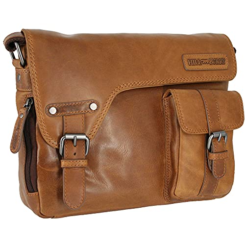 Golden Deer Echt-Leder Umhängetasche | Messenger Tasche aus Leder | Aktentasche Arbeitstasche | Schultertasche Lehrertasche Businesstasche Unitasche (braun, hellbraun) von Golden Deer