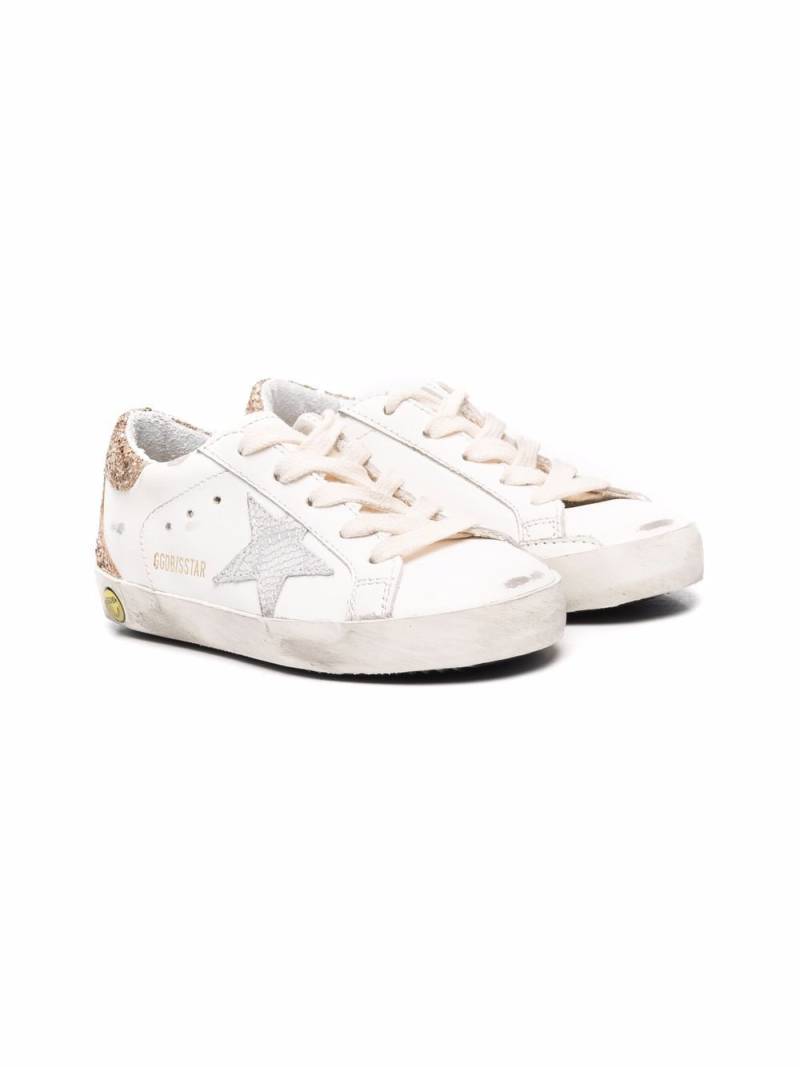 Golden Goose Kids Superstar Sneakers im Glitter-Look - Weiß von Golden Goose Kids