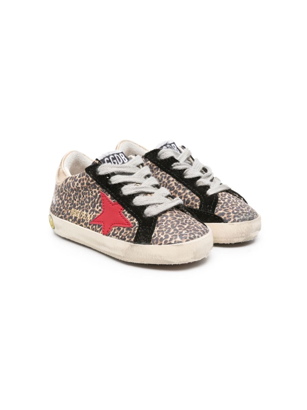 Golden Goose Kids Super Star Sneakers mit Leo-Print - Schwarz von Golden Goose Kids