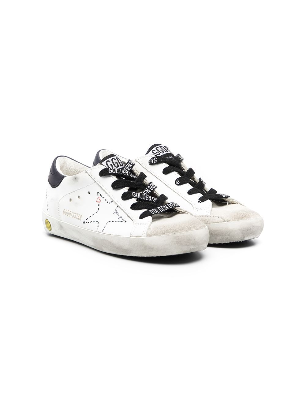 Golden Goose Kids Superstar Sneakers im Used-Look - Weiß von Golden Goose Kids