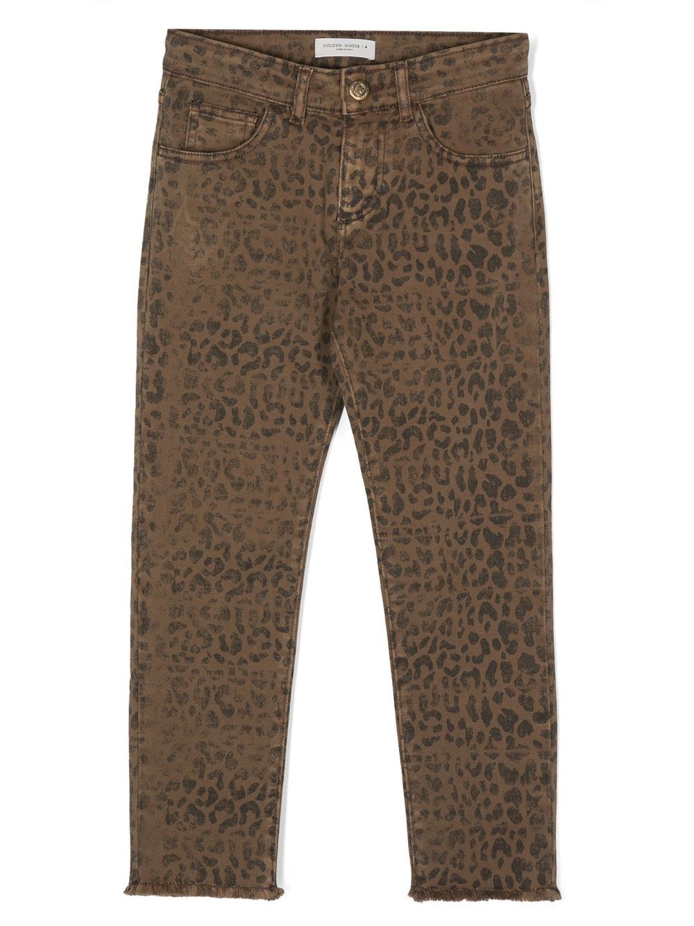 Golden Goose Kids Jeans mit Leoparden-Print - Braun von Golden Goose Kids