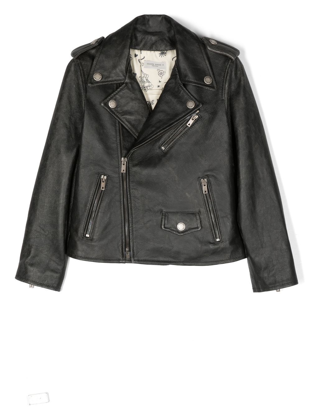 Golden Goose Kids Bikerjacke mit Reißverschluss - Schwarz von Golden Goose Kids