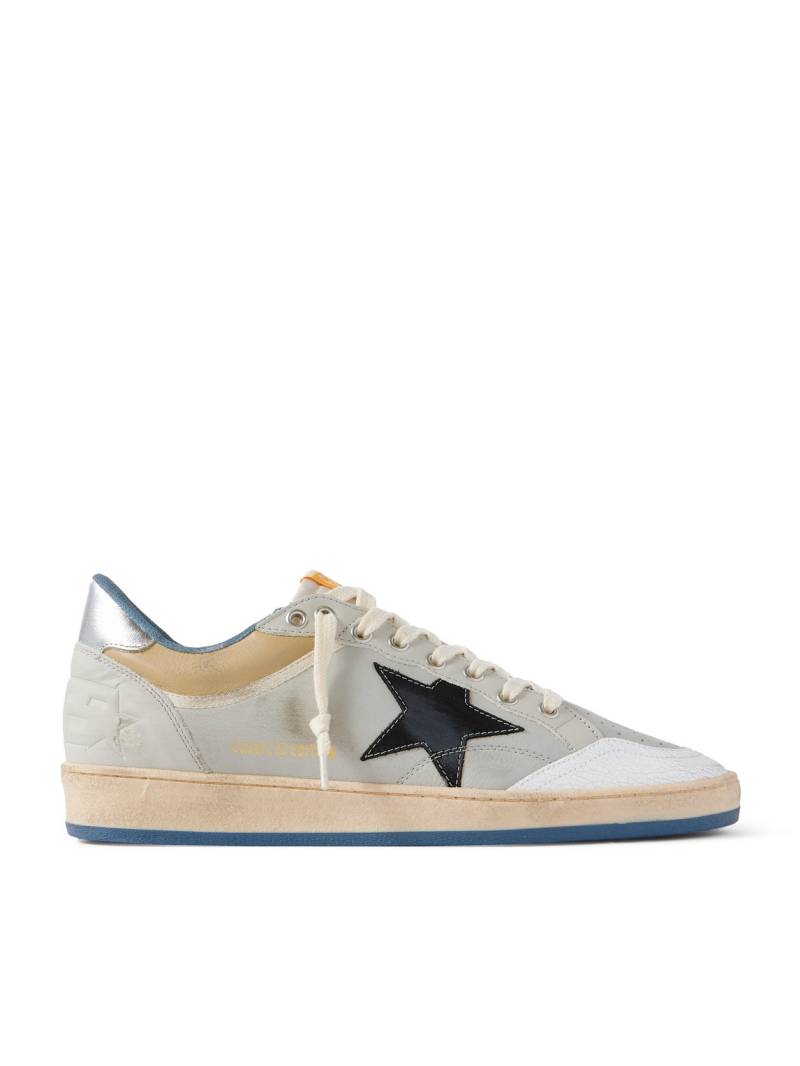 Golden Goose - Ball Star Distressed Leather Sneakers - Men - Gray - EU 42 von Golden Goose