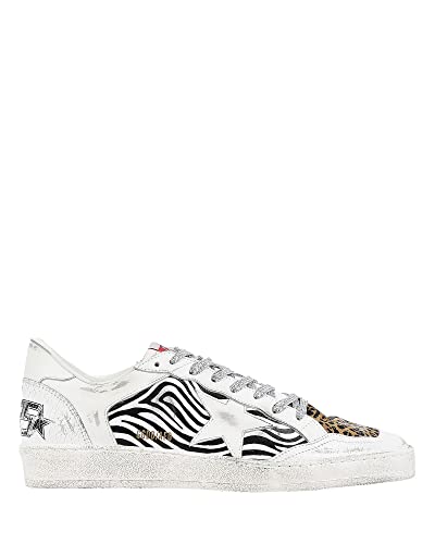 Golden Goose Ball Star Zebra Leder, Braun Schwarz/Weiß (Medium, numeric_8), Braun, Schwarz, Weiß, 41 EU von Golden Goose