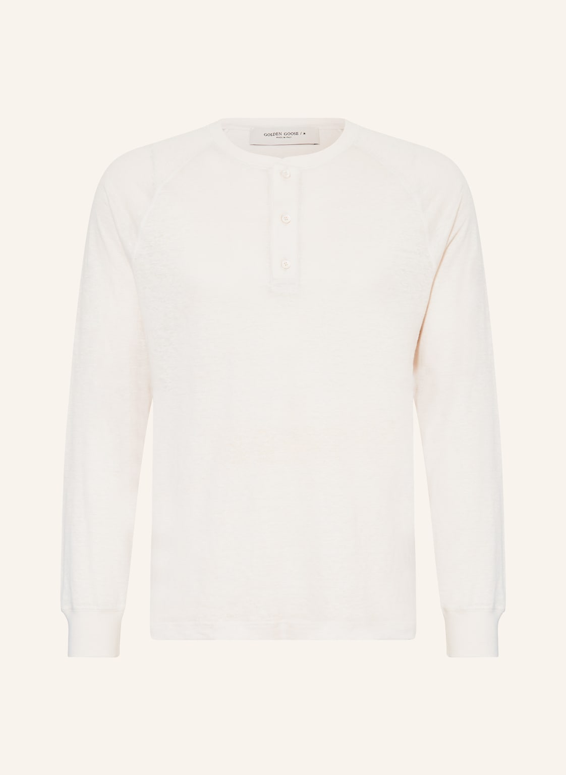 Golden Goose Henley-Shirt Journey Aus Leinen weiss von Golden Goose