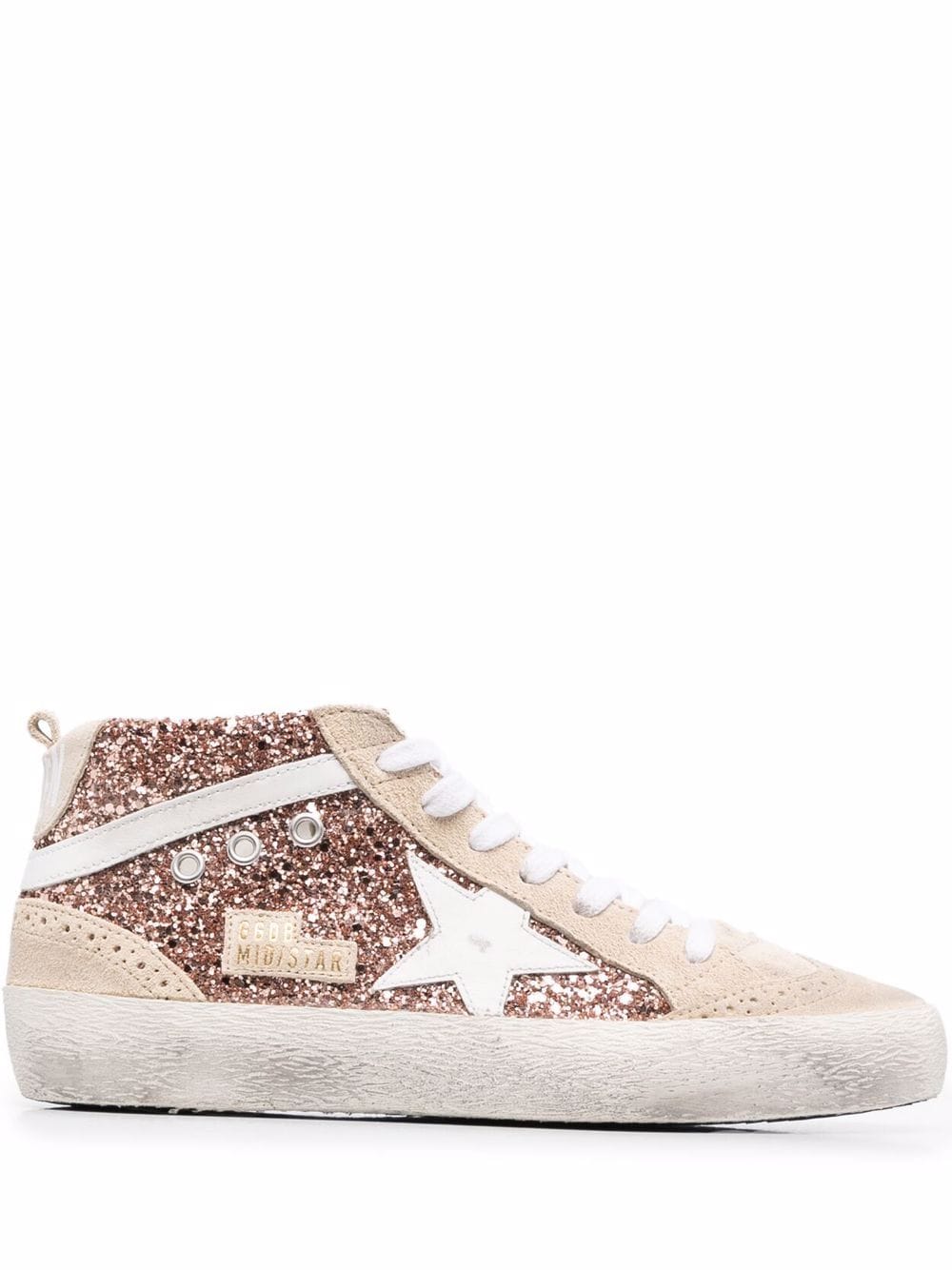 Golden Goose Mid Star Sneakers mit Glitter - Rosa von Golden Goose