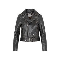Golden Goose Schwarze Leder Bikerjacke von Golden Goose