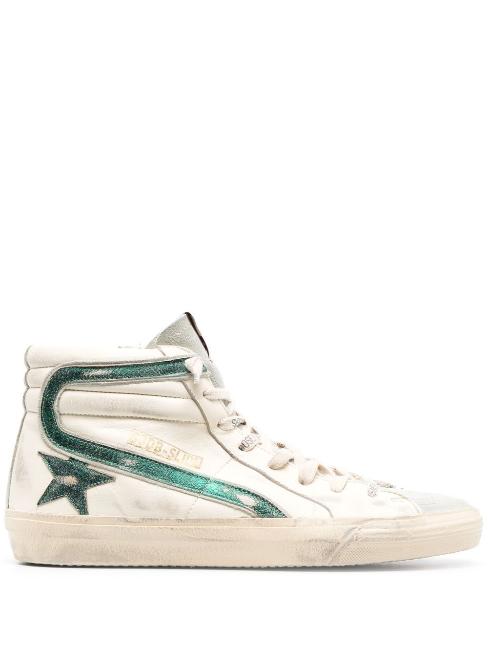 Golden Goose Slide High-Top-Sneakers im Used-Look - Nude von Golden Goose