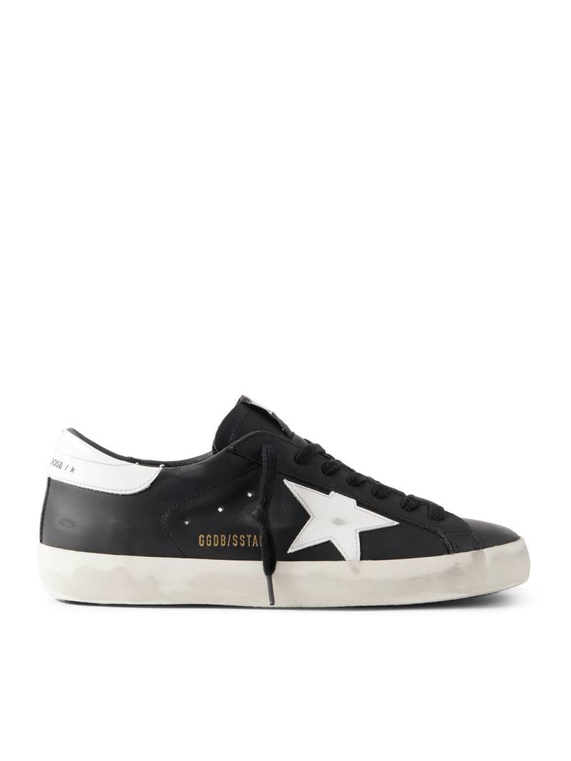 Golden Goose - Super-Star Distressed Leather Sneakers - Men - Black - EU 46 von Golden Goose
