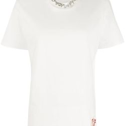 Golden Goose Weißes T-shirt Mit Verziertem Kragen von Golden Goose