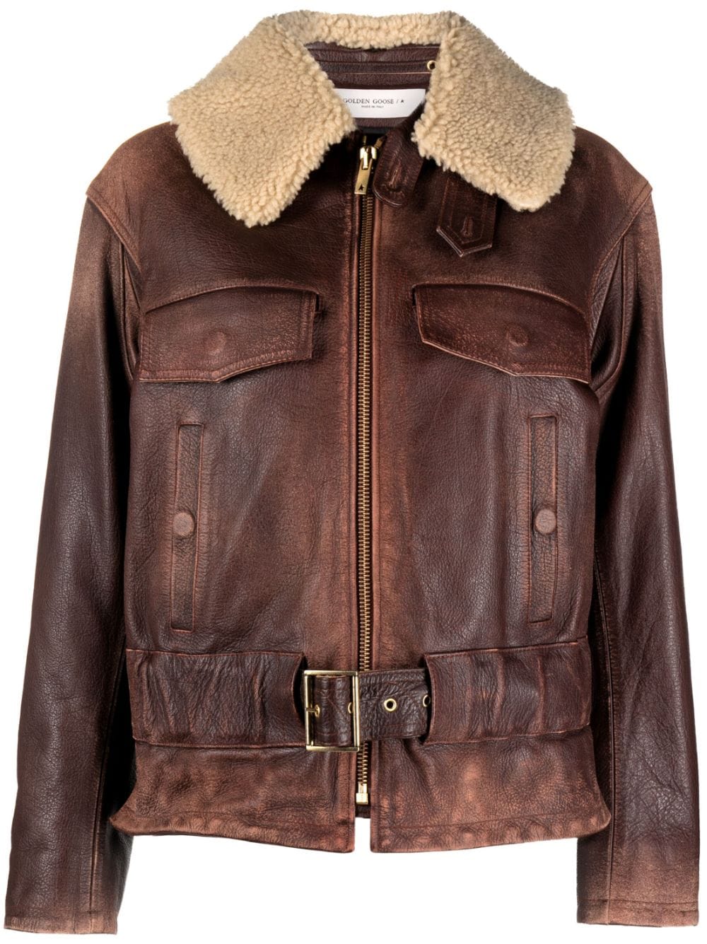 Golden Goose Jacke mit Shearling-Besatz - Braun von Golden Goose