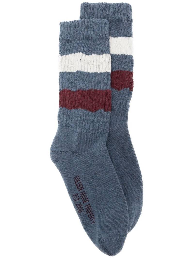 Golden Goose Gestreifte Socken - Blau von Golden Goose