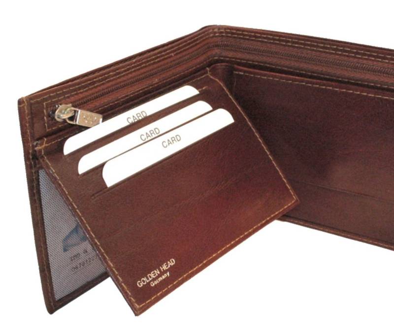 Golden Head Geldbörse Billfold Coin Wallet, aus echtem Leder mit RFID-Blocker Schutz von Golden Head