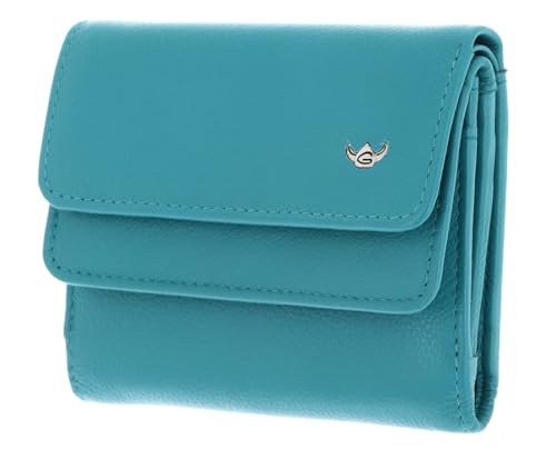 Golden Head Madrid RFID Protect Billfold Coin Wallet with Front Flap Snap Closure Turquoise von Golden Head