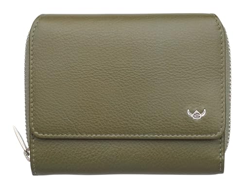 Golden Head Leder Geldbörse Madrid RFID Protect Zipped Billfold Coin Wallet Olive olivgrün von Golden Head