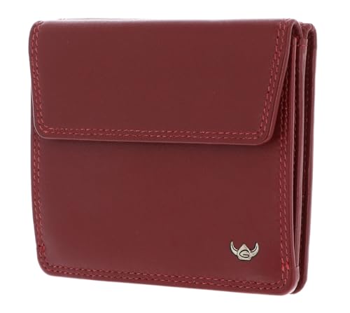 Golden Head Polo RFID Protect Billfold Coin Wallet with Front Flap Snap Closure Red von Golden Head
