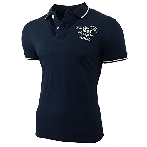 Golden Horn Herren Poloshirt Hemd Kurzarm T-Shirt Baumwolle versch. Farben 1116, Farbe:Blau, Größe:S von Golden Horn
